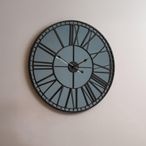 Skeleton Wall Clock - Black Metal - Round