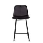 Robinson Barstool with Back - Set of 2 - Charcoal Leather