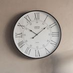 Antique Wall Clock - Black Metal - Round