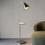Amelie Floor Lamp - Grey Metal with Table