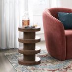 California Bobbin Round Side Table - Dark Oak