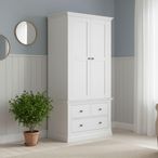 Bordeaux Wardrobe - 2 Door - 3 Drawer - White