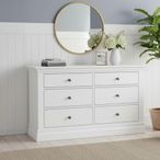 Bordeaux Wide Chest - 6 Drawer - White