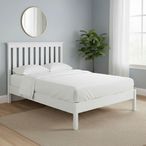 Bordeaux Slatted Bed - White - Sizes Available