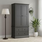 Bordeaux Wardrobe - 2 Door - 3 Drawer - Charcoal