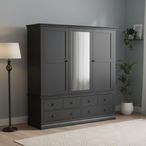 Bordeaux Combi Wardrobe - 3 Door - Charcoal