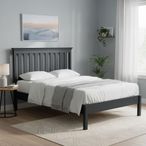 Bordeaux Slatted Bed - Charcoal - Sizes Available