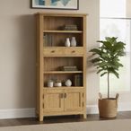 Burford Display Bookcase - with Cupboard - Oak