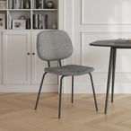 Soho Florence Dining Chair - Set of 2 - Grey Boucle Fabric