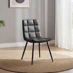 Soho Hudson Dining Chair - Set of 2 - Dark Grey Faux Leather