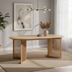 Soho Dining Table - Oval - Slatted Base -  8 Seater - 200cm - Oak