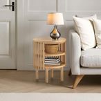 Soho Side Table - Round - Slatted Open - Oak