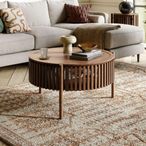 Soho Coffee Table - 1 Door - Slatted Story Round - Dark Oak