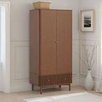 Soho Gents  Slatted Wardrobe - 2 Door - Dark Oak