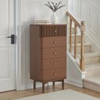 Soho Tallboy Chest - 5 Drawer - Slatted - Dark Oak