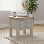 Salcombe Lamp Table - 1 Drawer - Grey Oak