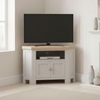 Salcombe TV Unit - 2 Door Corner - Grey Oak