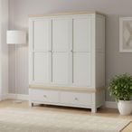 Salcombe Wardrobe - 3 Door 2 Drawer - Grey Oak