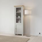 Salcombe Corner Narrow Display Cabinet - Grey Oak