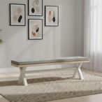 Salcombe Dining Bench with Cross Leg - Grey Oak