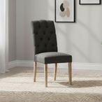 Salcombe Chelsea Dining Chair - Set of 2 - Oak & Charcoal Fabric