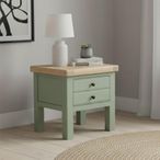 Salcombe Lamp Table - 1 Drawer - Sage Oak
