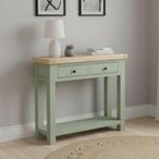 Salcombe Console Table - 2 Drawer - Sage Oak