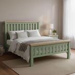Salcombe - Slatted Bed - Sage Oak - 5ft King Size