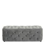Alea Hall Bench - Grey Velvet Fabric