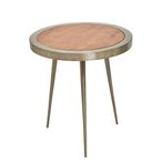 Almora Side Table - Round - Acacia Wood and Metal