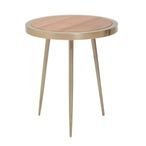 Almora Side Table - Small Round - Acacia Wood and Metal