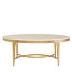 Alvaro Coffee Table - Oval - White Marble with Gold Metal