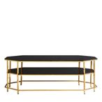Arezzo Coffee Table - Black Glass and Gold Metal