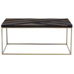 Aris Coffee Table - Black Acacia Wood with Gold Base