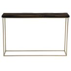 Aris Console Table - Black Acacia Wood with Gold Base