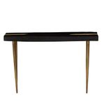 Asamra Console Table - Black Acacia Wood with Gold Legs