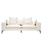 Avignon Sofa - 3 Seater - Cream Fabric with Black Metal Legs