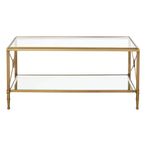 Axis Coffee Table - Clear Glass with Gold Metal