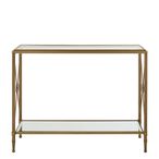 Axis Console Table - Clear Glass with Gold Metal