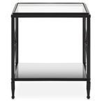 Axis Side Table - Clear Glass with Black Metal