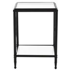 Axis Side Table - Square - Clear Glass with Black Metal