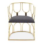 Azalea Dining Chair - Black Fabric with Gold Metal