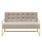 Azalea Sofa - 2 Seater - Mink Velvet Fabric with Gold Metal