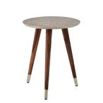 Boho Side Table - White Carved - Round