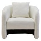 Bilani Chair - Curved - Cream Linen Fabric