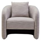 Bilani Chair - Curved - Grey Linen Fabric