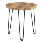 Boho Side Table - Small Round with Hairpin Legs - Mango Wood