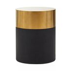 Cardoba Stool - Round - Black Faux Shagreen