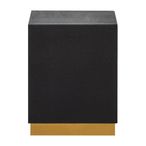 Cardoba Stool - Square - Black Faux Shagreen