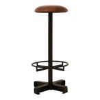 Buffalo Barstool - Set of 2 - Round - Brown - Leather